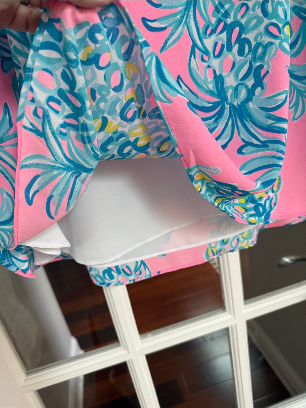 Lilly Pulitzer Pink Tropical Pineapple V-Neck Blouse - Picture 4 of 6